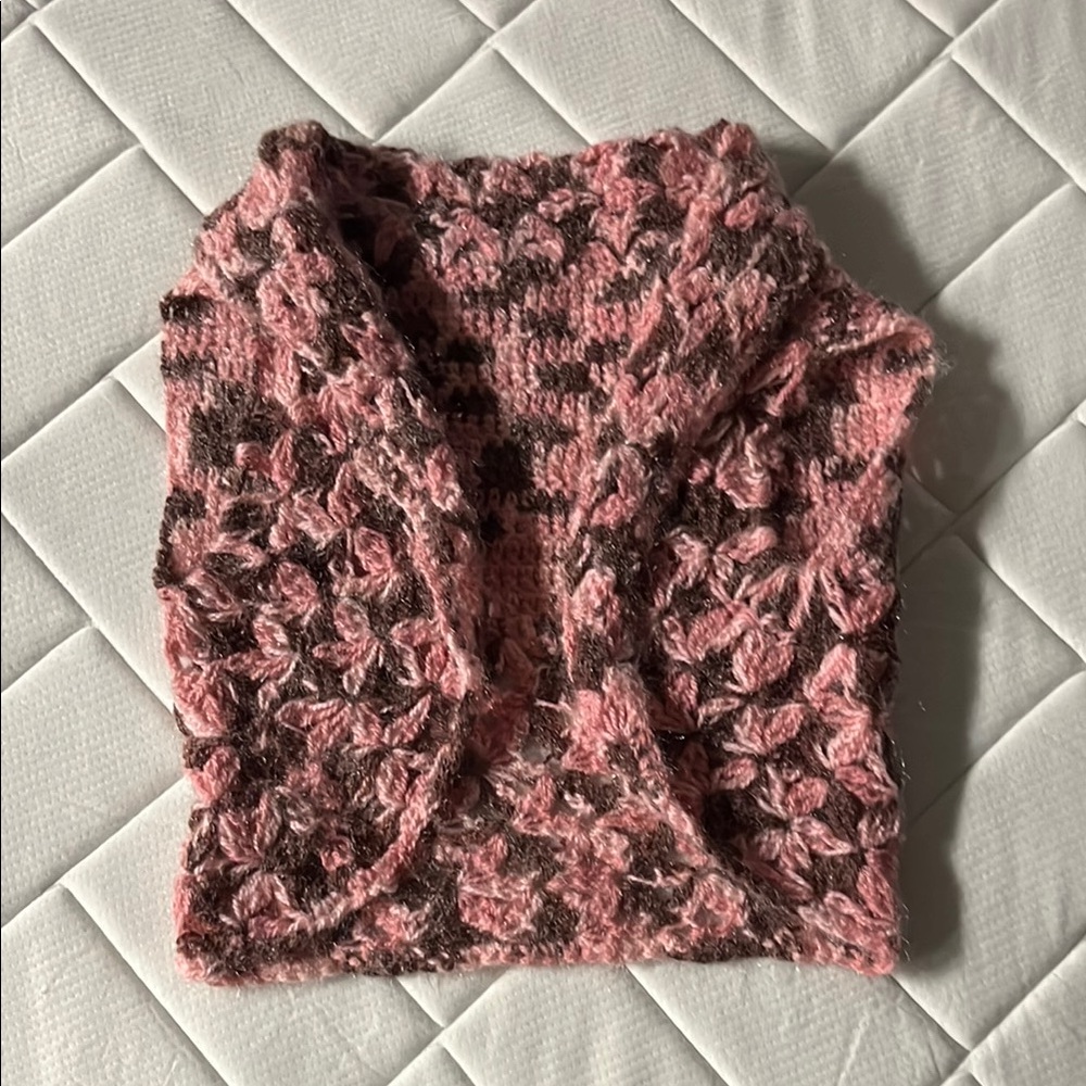 Cozy Pink and Brown Women's Bolero